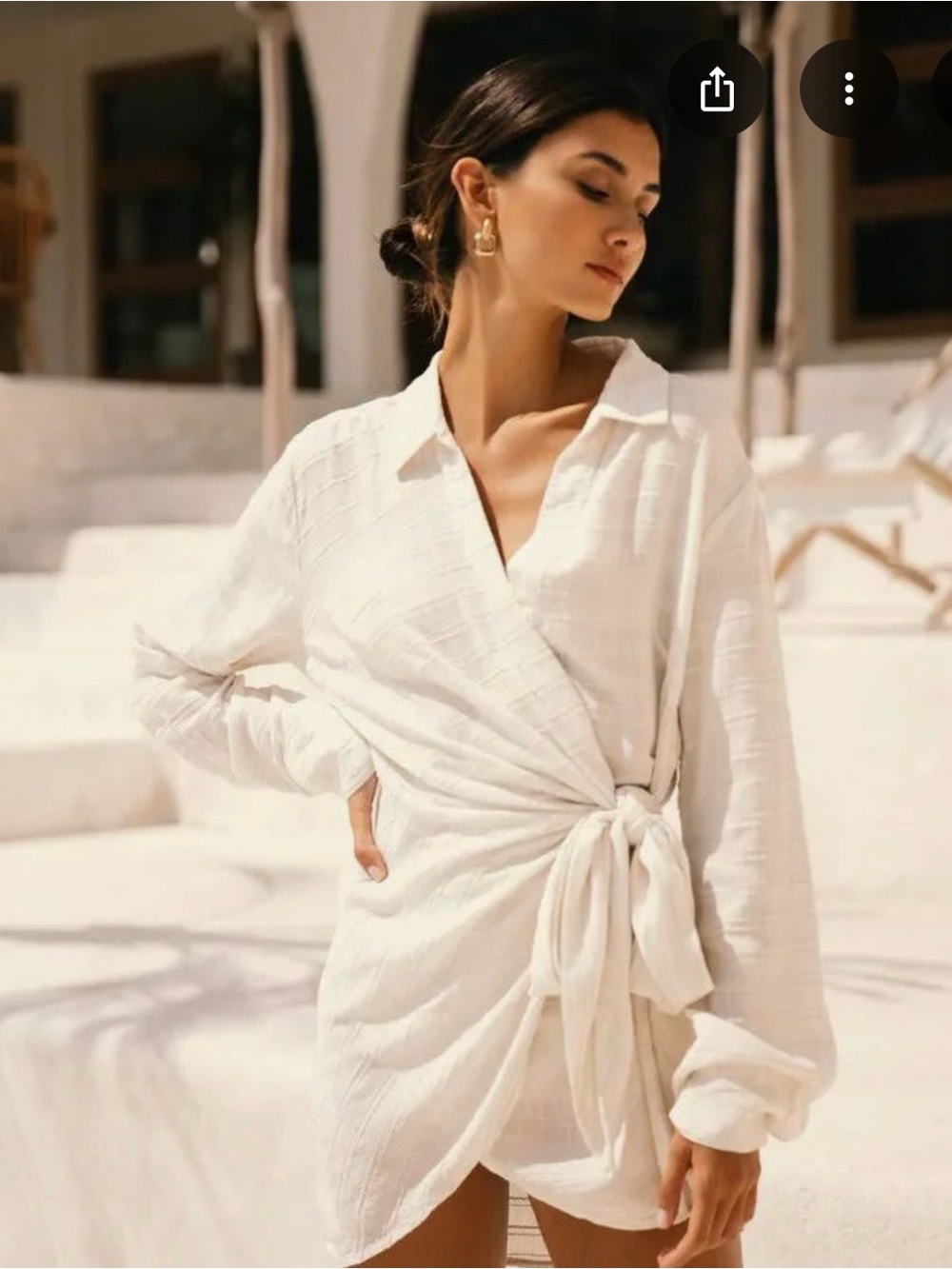 NWT LSPACE Daydream Cream Wrap Tunic Cover Up Dress size S